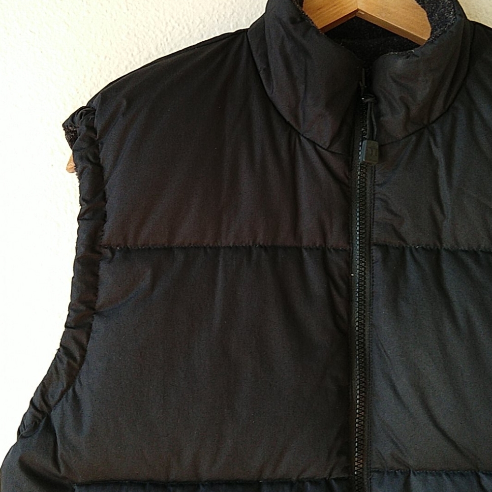 PART TWO Copenhagen Reversible Black Down Puffer Vest Canvas & Fleece M